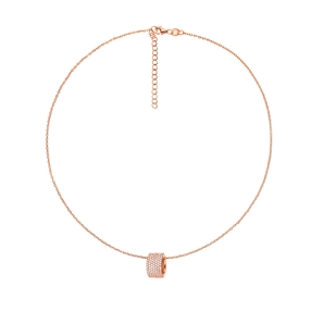 Fashionably Silver Essentials Rose Gold Plated Short Necklace-